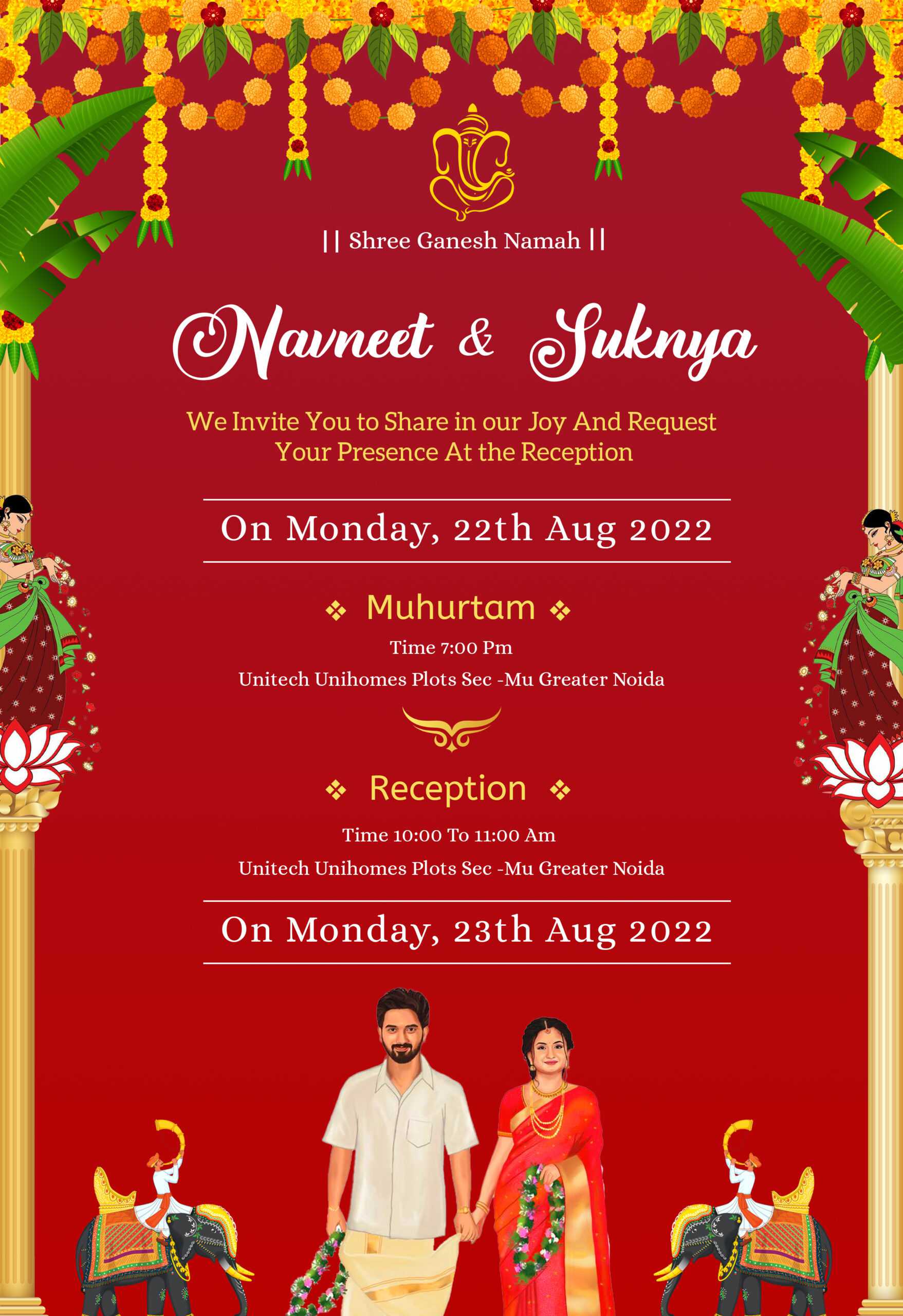 Wedding Invite Template Indian Crafty Art Graphic Design Tool 5911