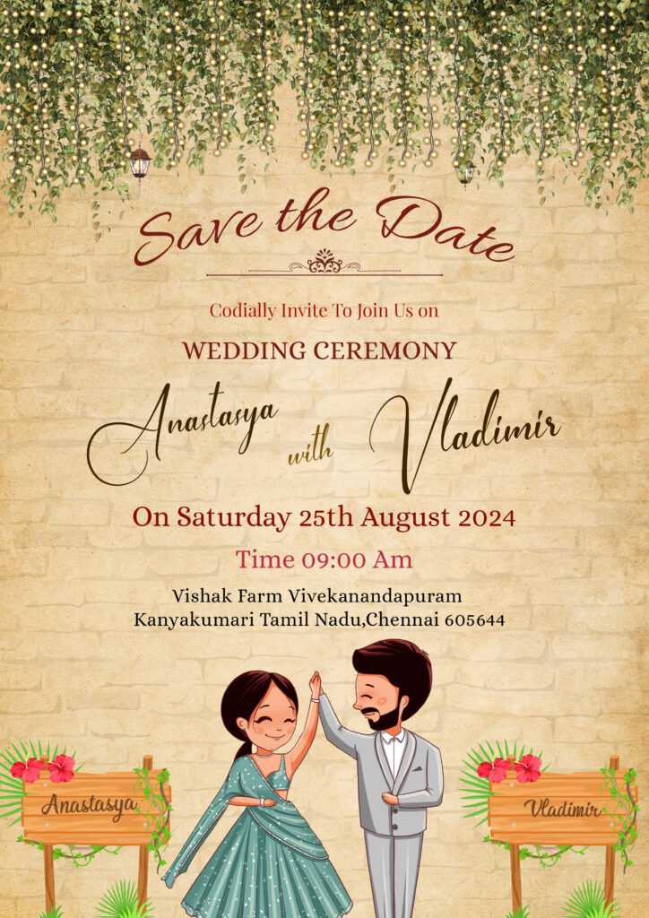 Invitation Wedding Tamil wedding 