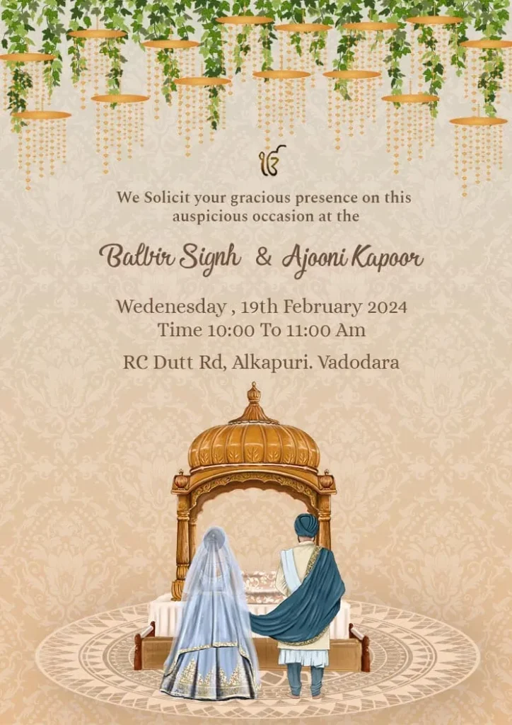 WeddingWedding Card in English in Indian Style