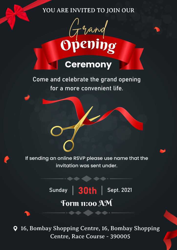 invitation card opening ceremony