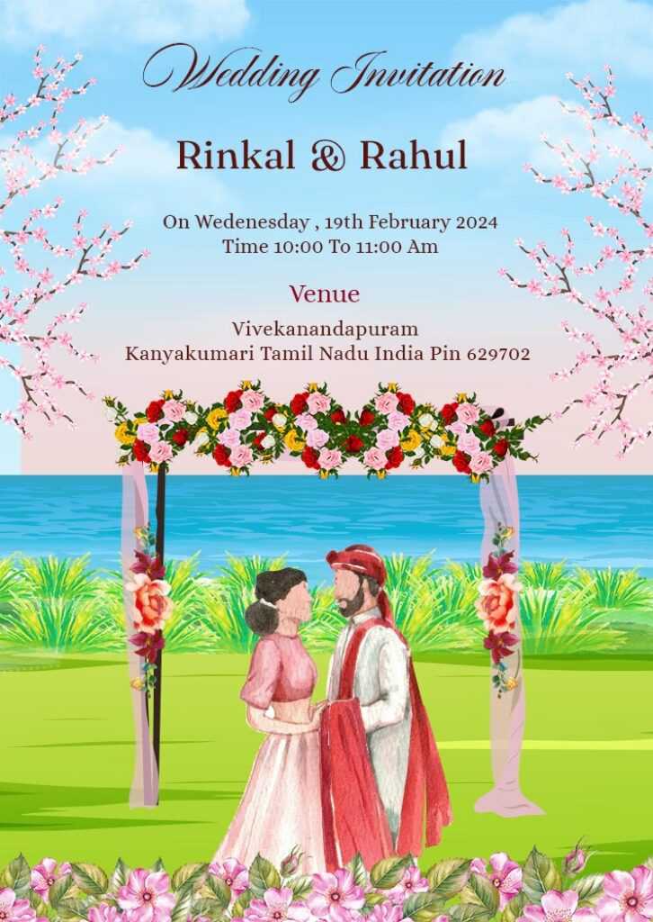 invitation card in english for marriage