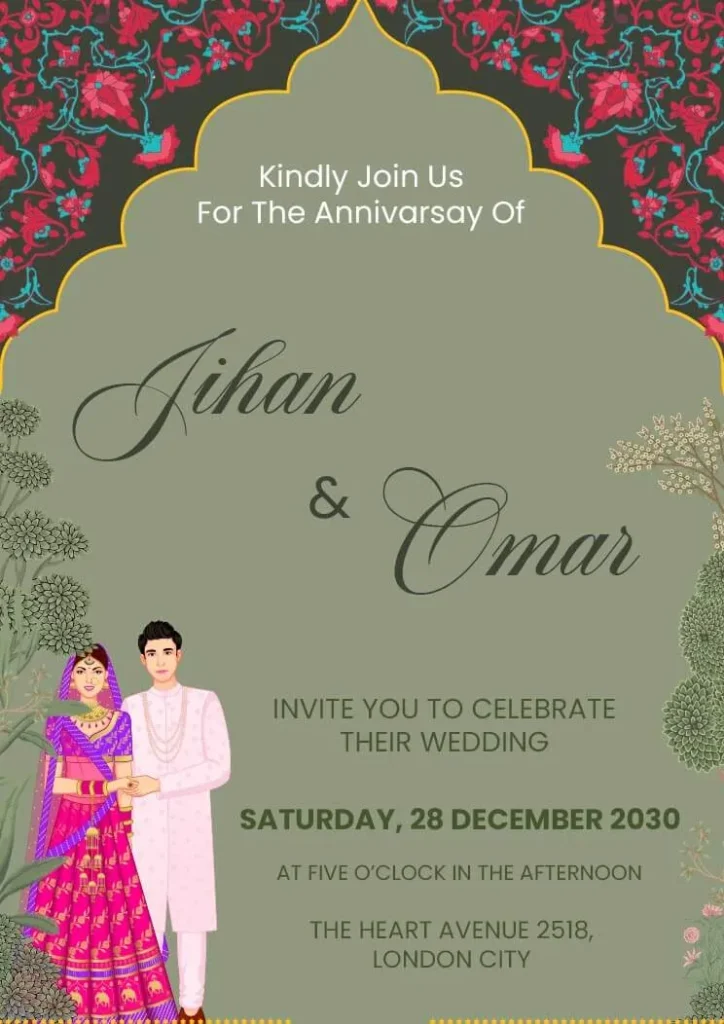 Wedding Anniversary Invitation Card