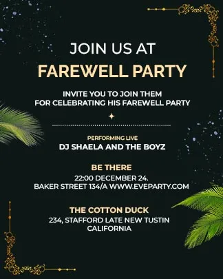 Invitation Card For Farewell Party