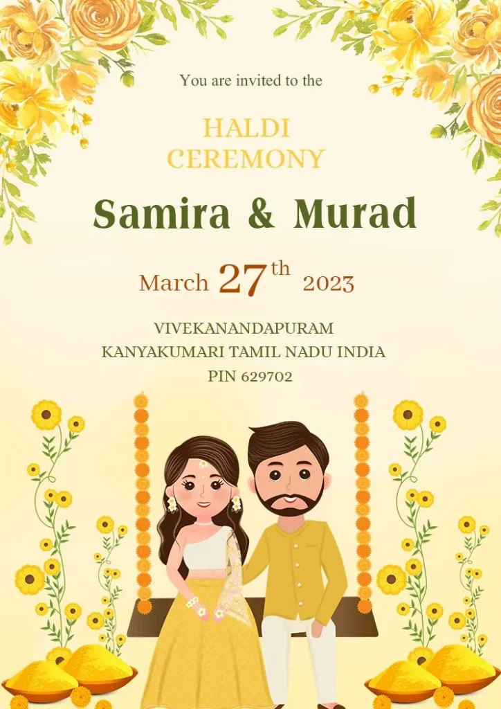 Haldi Invitation Card: Adding a Touch of Tradition to Your Special Day ...