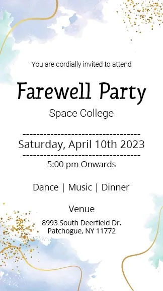 Invitation Card For Farewell Party