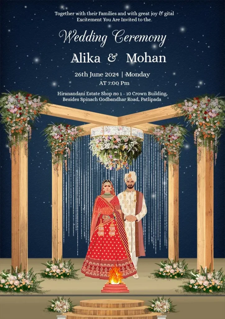 Hindu Marriage Wedding Card Matter In Hindi for Son