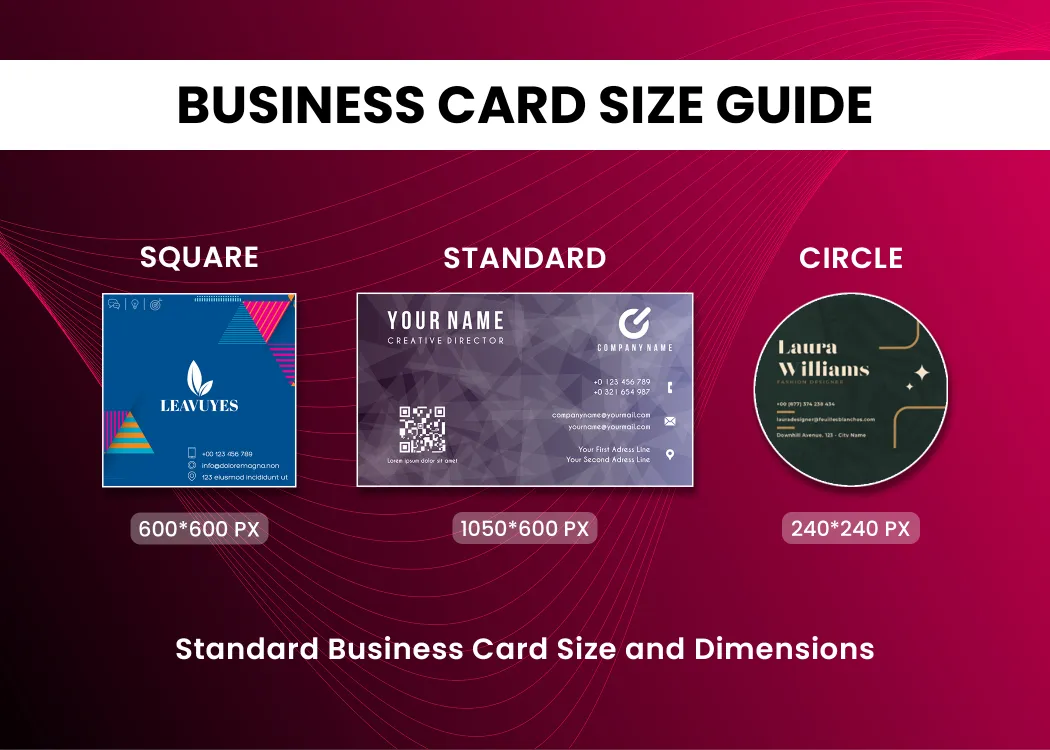 Standard Business Card Size and Dimensions