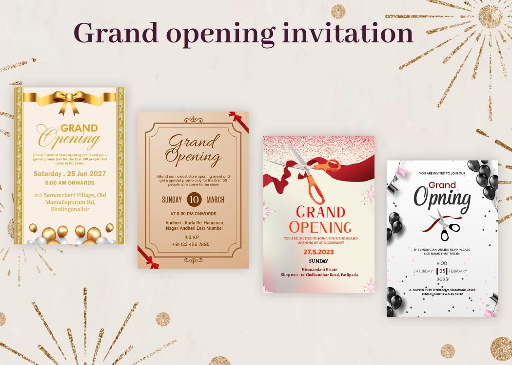 Best Online Grand Opening Invitation Card
