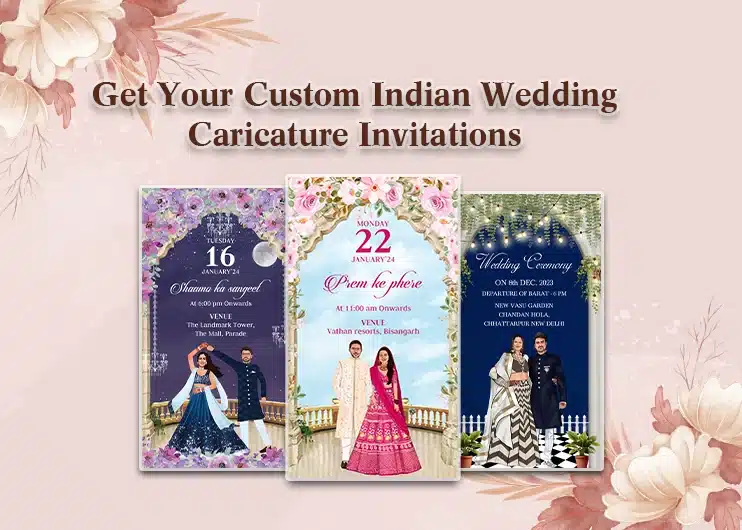 Get Your Custom Indian Wedding Caricature Invitations
