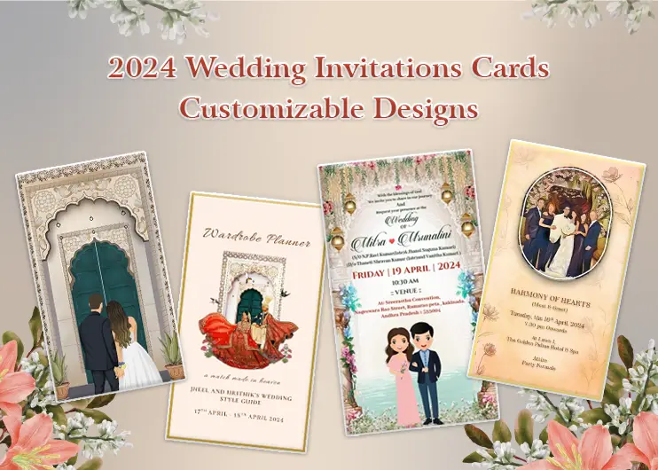 2024 Wedding Invitations Cards | Customizable Designs
