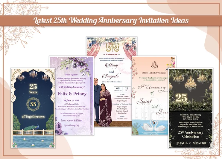 Latest 25th Wedding Anniversary Invitation Ideas